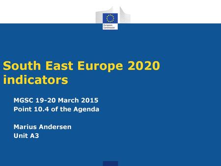 South East Europe 2020 indicators