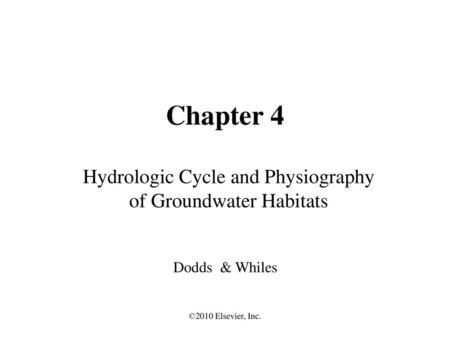 Hydrologic Cycle and Physiography of Groundwater Habitats