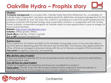 Oakville Hydro – Prophix story