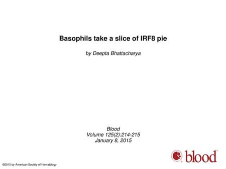 Basophils take a slice of IRF8 pie