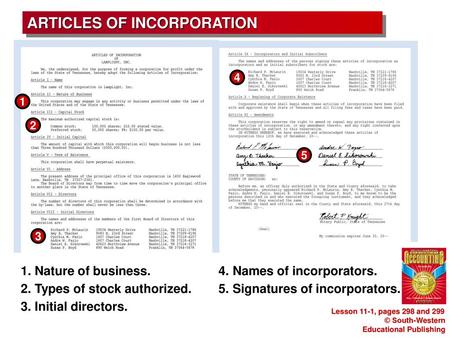 ARTICLES OF INCORPORATION