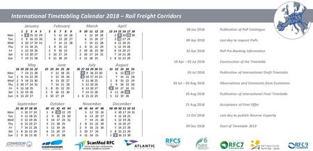 International Timetabling Calendar 2018 – Rail Freight Corridors