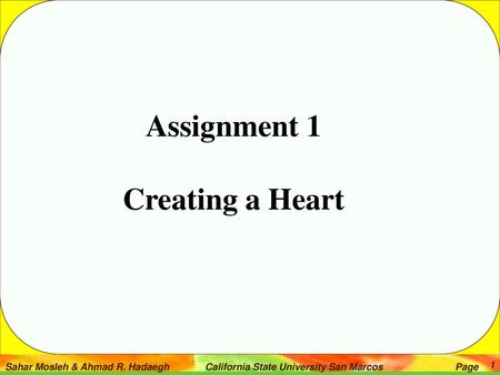 Assignment 1 Creating a Heart.