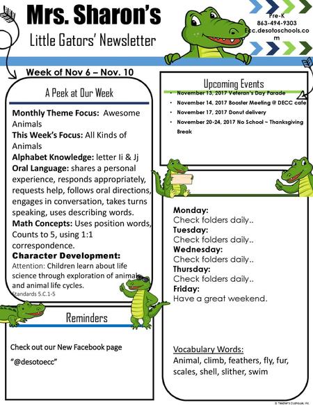 Little Gators’ Newsletter