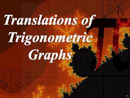 Translations of Trigonometric Graphs.