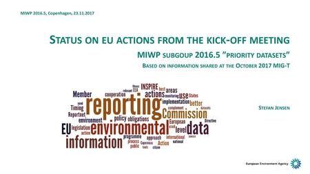 Status on eu actions from the kick-off meeting