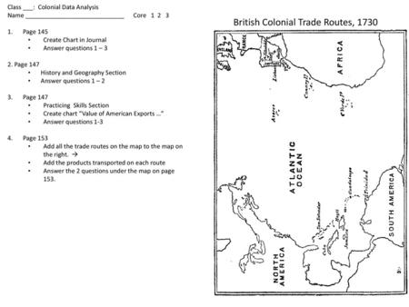 British Colonial Trade Routes, 1730