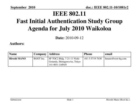 April 2009 doc.: IEEE /xxxxr0 September  2010