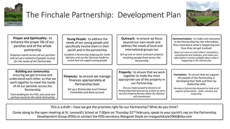 The Finchale Partnership: Development Plan