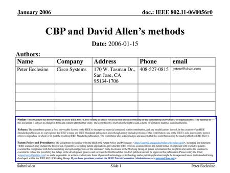 CBP and David Allen’s methods