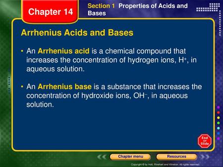 Arrhenius Acids and Bases