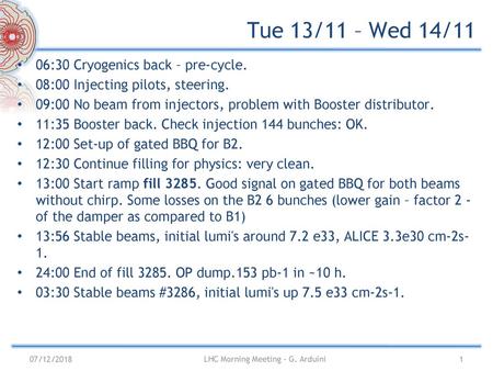 LHC Morning Meeting - G. Arduini