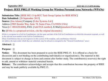 <month year> doc.: IEEE ptc September 2013