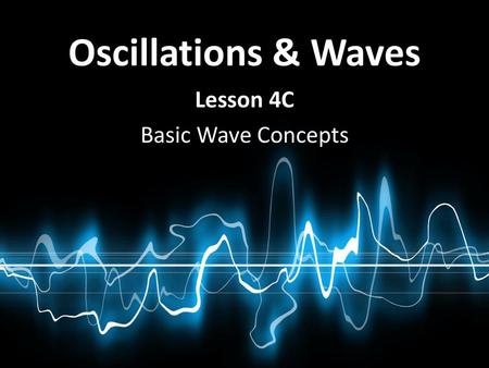 Lesson 4C Basic Wave Concepts