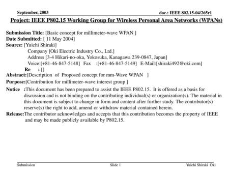 <month year> doc.: IEEE /119 September, 2003