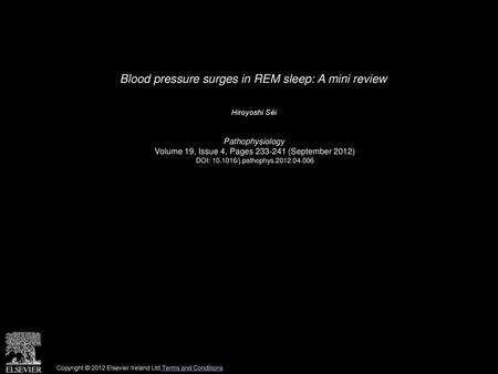 Blood pressure surges in REM sleep: A mini review