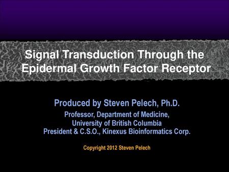 Signal Transduction Through the Epidermal Growth Factor Receptor