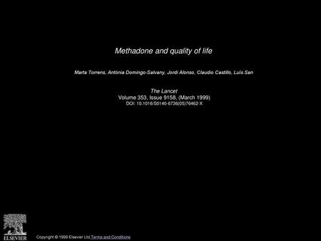 Methadone and quality of life