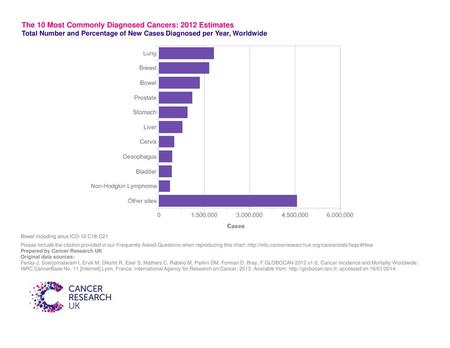 The 10 Most Commonly Diagnosed Cancers: 2012 Estimates