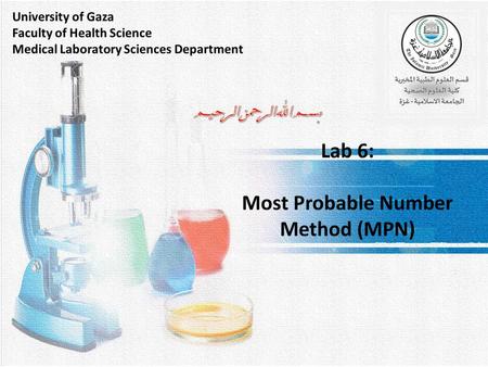 Lab 6: Most Probable Number Method (MPN)