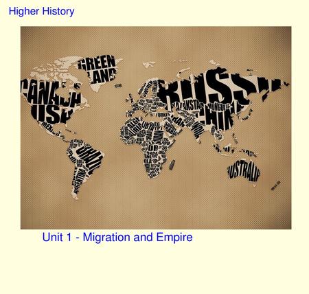 Unit 1 - Migration and Empire