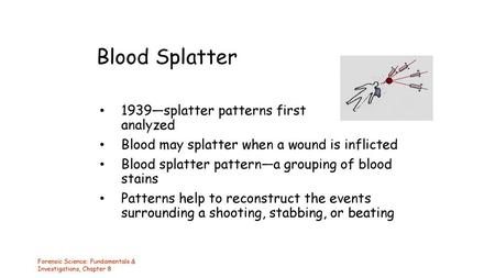 Blood Splatter 1939—splatter patterns first analyzed