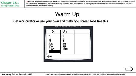 Chapter 12.1 Finding Numeric Limits