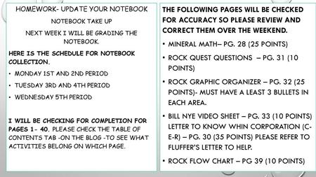 Mineral Math– pg. 28 (25 points)