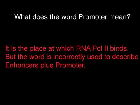 What does the word Promoter mean?