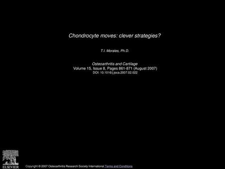 Chondrocyte moves: clever strategies?