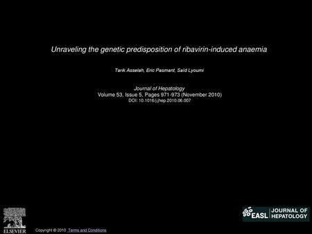 Unraveling the genetic predisposition of ribavirin-induced anaemia