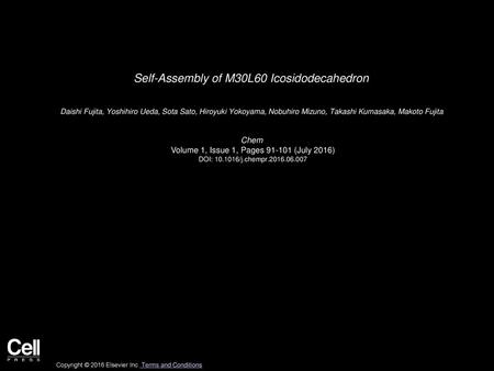 Self-Assembly of M30L60 Icosidodecahedron