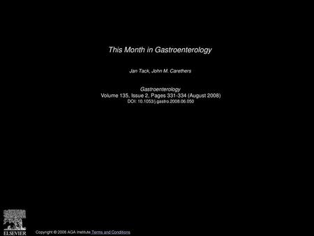 This Month in Gastroenterology