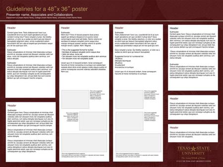 Guidelines for a 48”x 36” poster