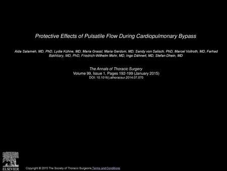 Protective Effects of Pulsatile Flow During Cardiopulmonary Bypass