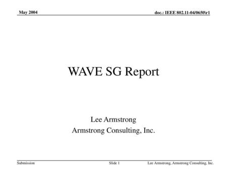 Lee Armstrong Armstrong Consulting, Inc.