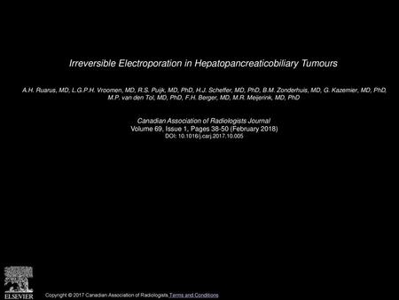 Irreversible Electroporation in Hepatopancreaticobiliary Tumours