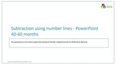 Subtraction using number lines - PowerPoint months