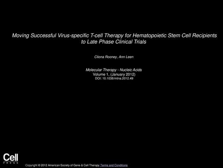 Molecular Therapy - Nucleic Acids