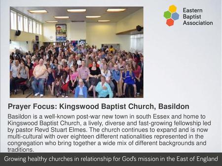 Prayer Focus: Kingswood Baptist Church, Basildon