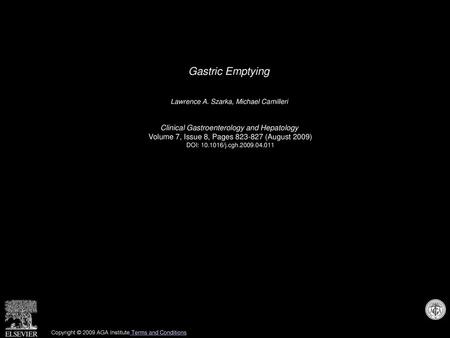 Gastric Emptying Clinical Gastroenterology and Hepatology