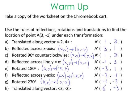 Warm Up Take a copy of the worksheet on the Chromebook cart.