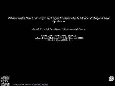 David S. Oh, Hank S. Wang, Gordon V. Ohning, Joseph R. Pisegna 