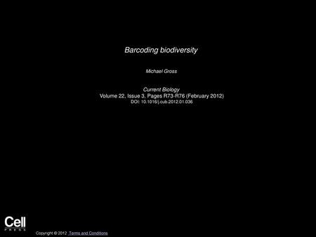 Barcoding biodiversity