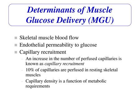 Determinants of Muscle Glucose Delivery (MGU)