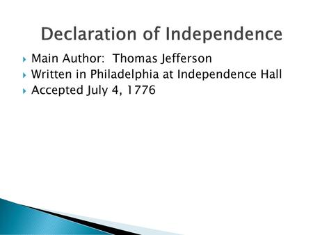 Declaration of Independence