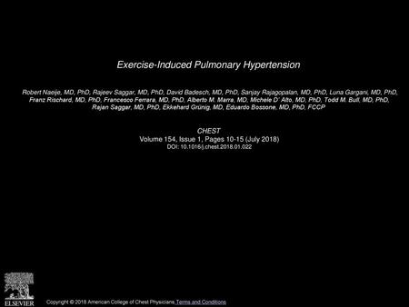 Exercise-Induced Pulmonary Hypertension