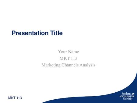 Your Name MKT 113 Marketing Channels Analysis