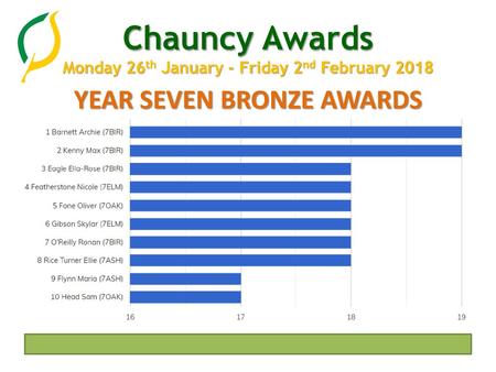 YEAR SEVEN BRONZE AWARDS