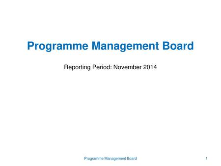 Programme Management Board